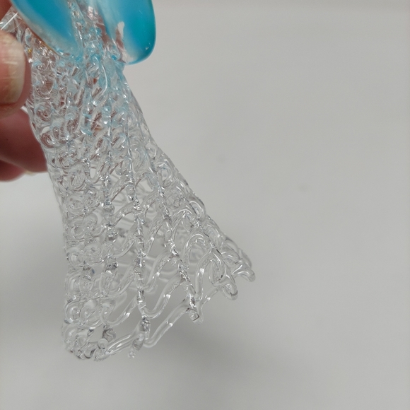 Vintage Angel Spun Glass Christmas Ornament Blue Wings Delicate Glass Skirt - Picture 6 of 9